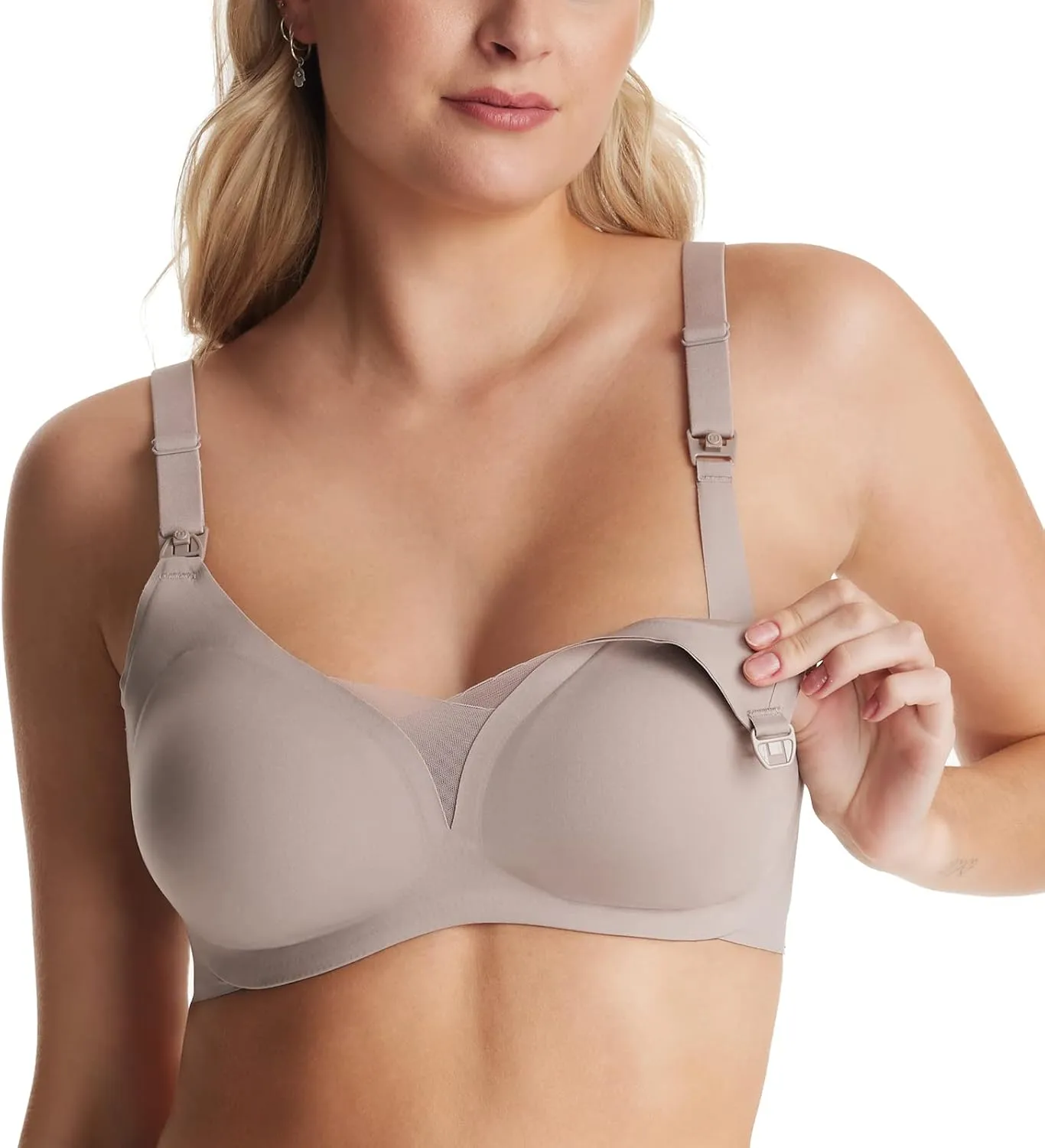Momcozy Nursing Bras for Breastfeeding, Comfort Maternity Bra Buttery Soft Seamless Sleep Pregnancy Bra