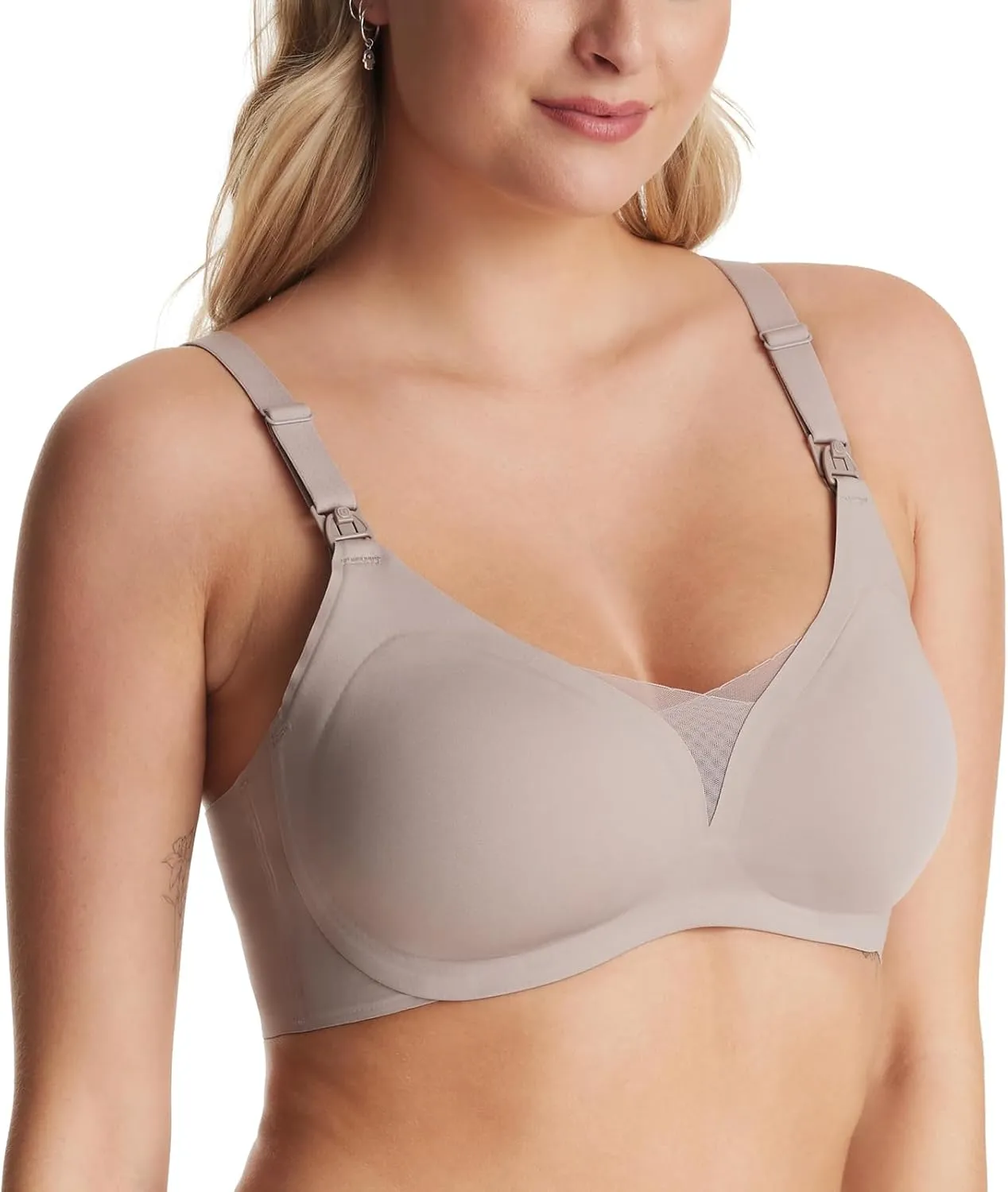 Momcozy Nursing Bras for Breastfeeding, Comfort Maternity Bra Buttery Soft Seamless Sleep Pregnancy Bra