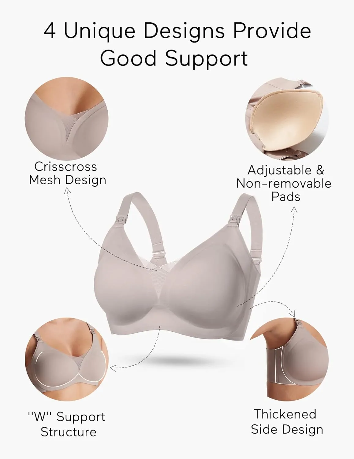 Momcozy Nursing Bras for Breastfeeding, Comfort Maternity Bra Buttery Soft Seamless Sleep Pregnancy Bra