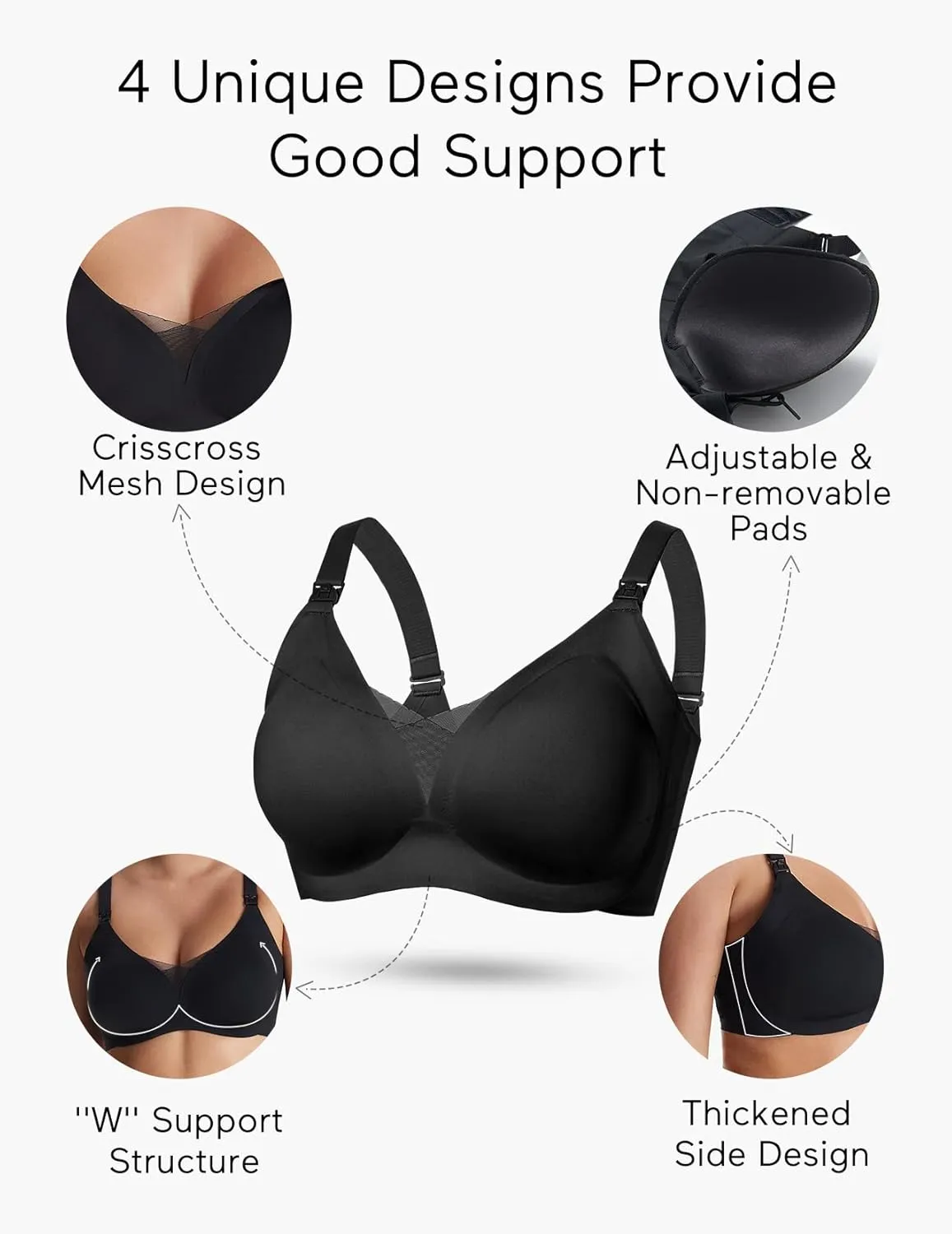 Momcozy Nursing Bras for Breastfeeding, Comfort Maternity Bra Buttery Soft Seamless Sleep Pregnancy Bra