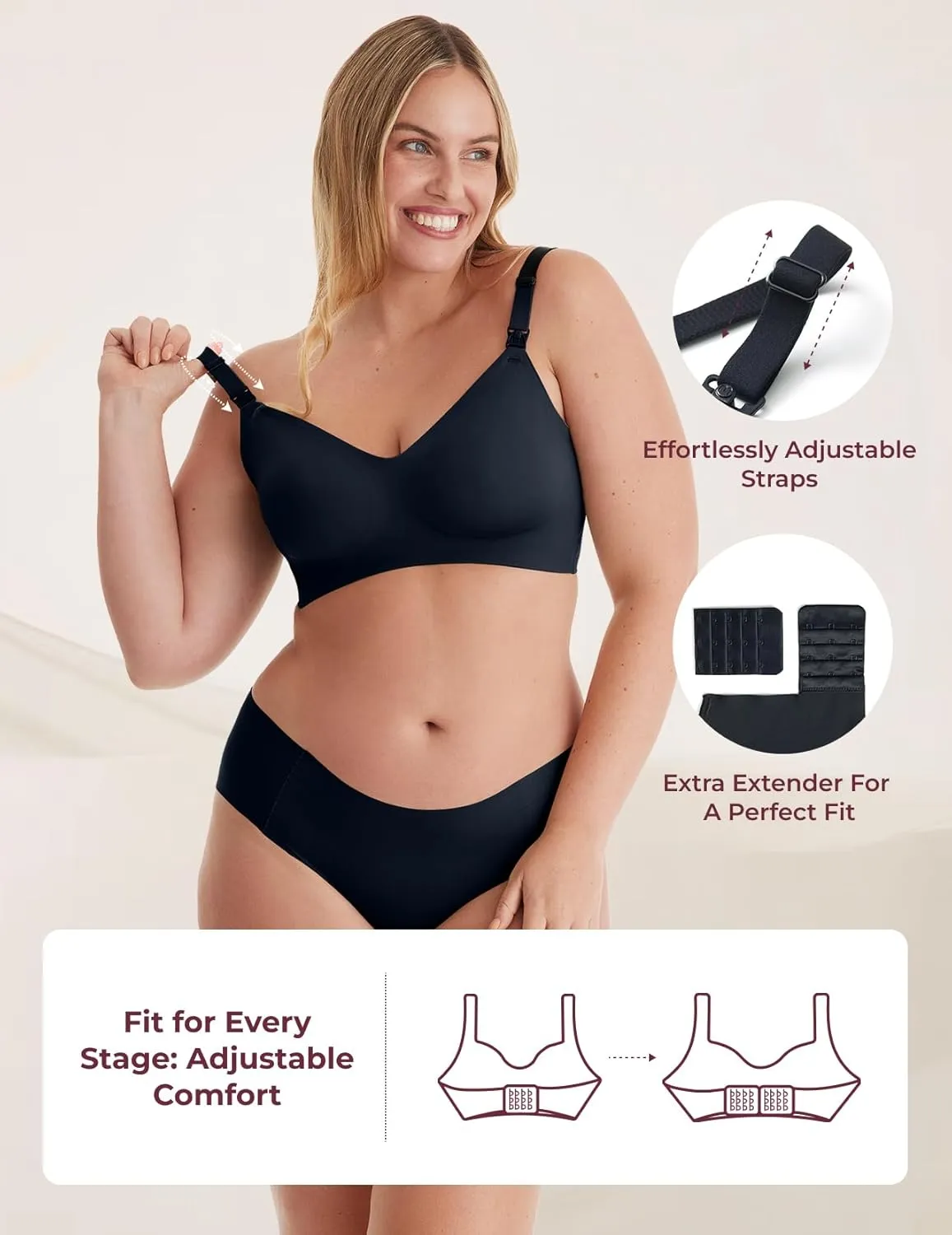 Momcozy Nursing Bras for Breastfeeding, YN21 Seamless Ultra Comfort Maternity Bra, Natural Shape, Pregnancy Sleep Bralette