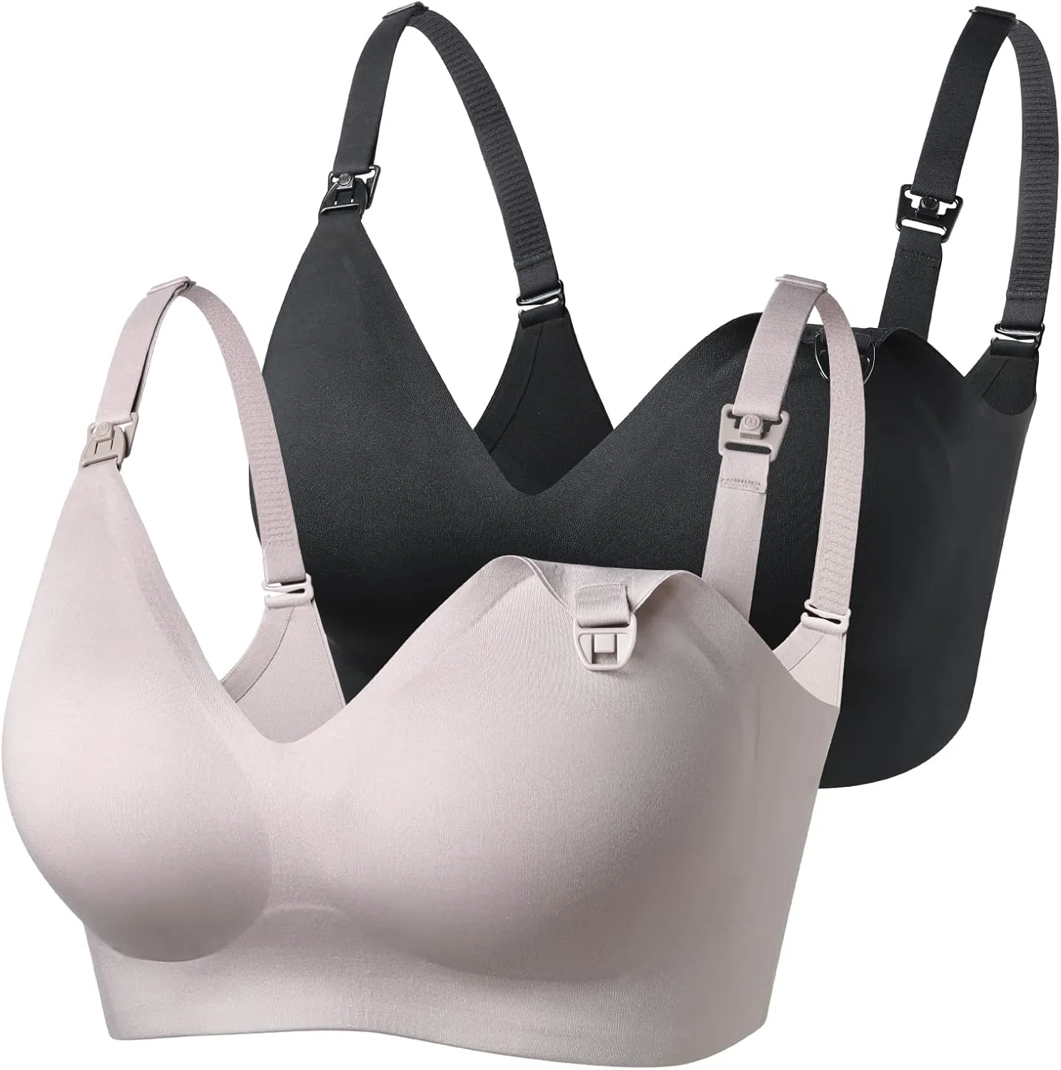 Momcozy Nursing Bras for Breastfeeding, YN21 Seamless Ultra Comfort Maternity Bra, Natural Shape, Pregnancy Sleep Bralette