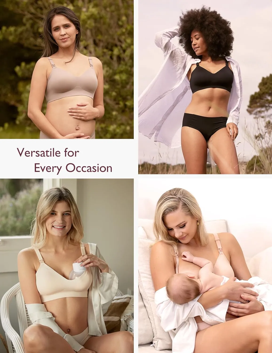 Momcozy Nursing Bras for Breastfeeding, YN21 Seamless Ultra Comfort Maternity Bra, Natural Shape, Pregnancy Sleep Bralette