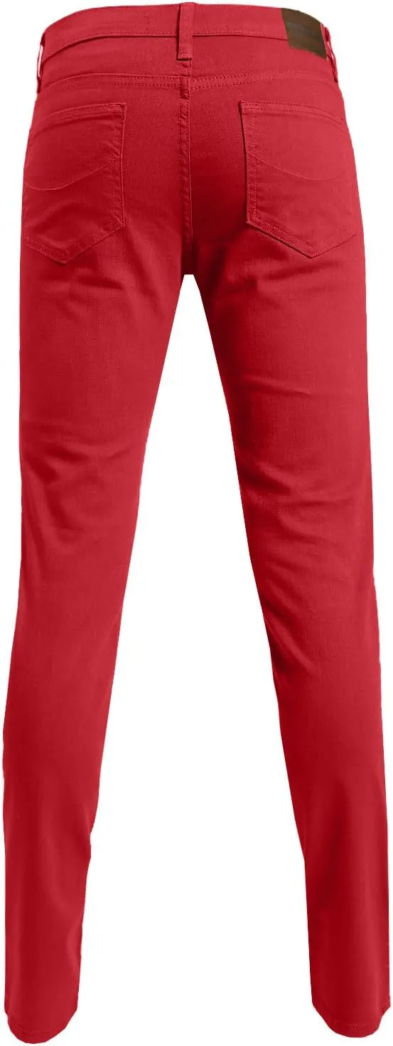 NE PEOPLE Mens Basic Classic Solid Color Skinny Fitted Stretch Jeans (26-40)
