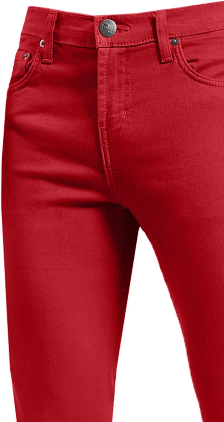 NE PEOPLE Mens Basic Classic Solid Color Skinny Fitted Stretch Jeans (26-40)