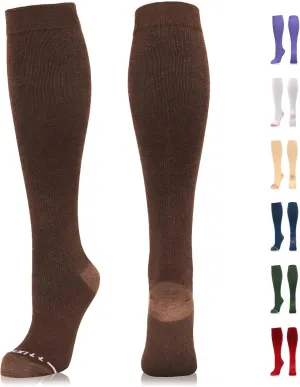 NEWZILL Compression Dress Socks for Men & Women | Cotton Rich Comfortable Socks 15-20mmHg | BEST Stockings for Business Casual Running Medical Athletic Edema Diabetic