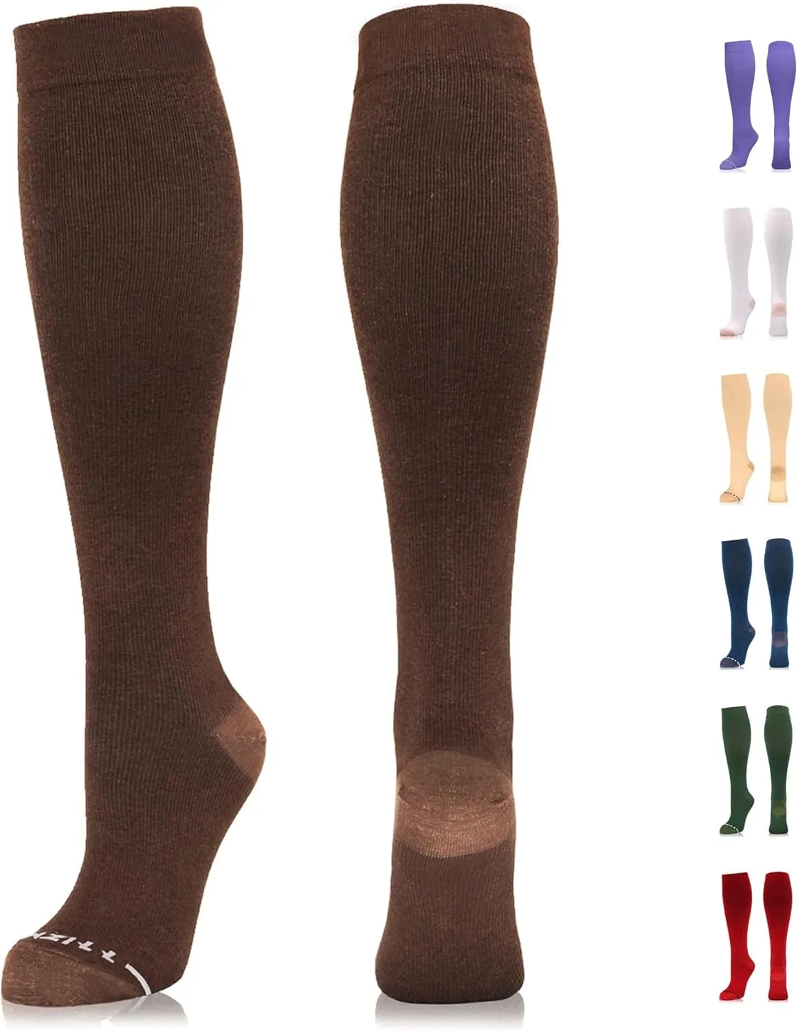 NEWZILL Compression Dress Socks for Men & Women | Cotton Rich Comfortable Socks 15-20mmHg | BEST Stockings for Business Casual Running Medical Athletic Edema Diabetic