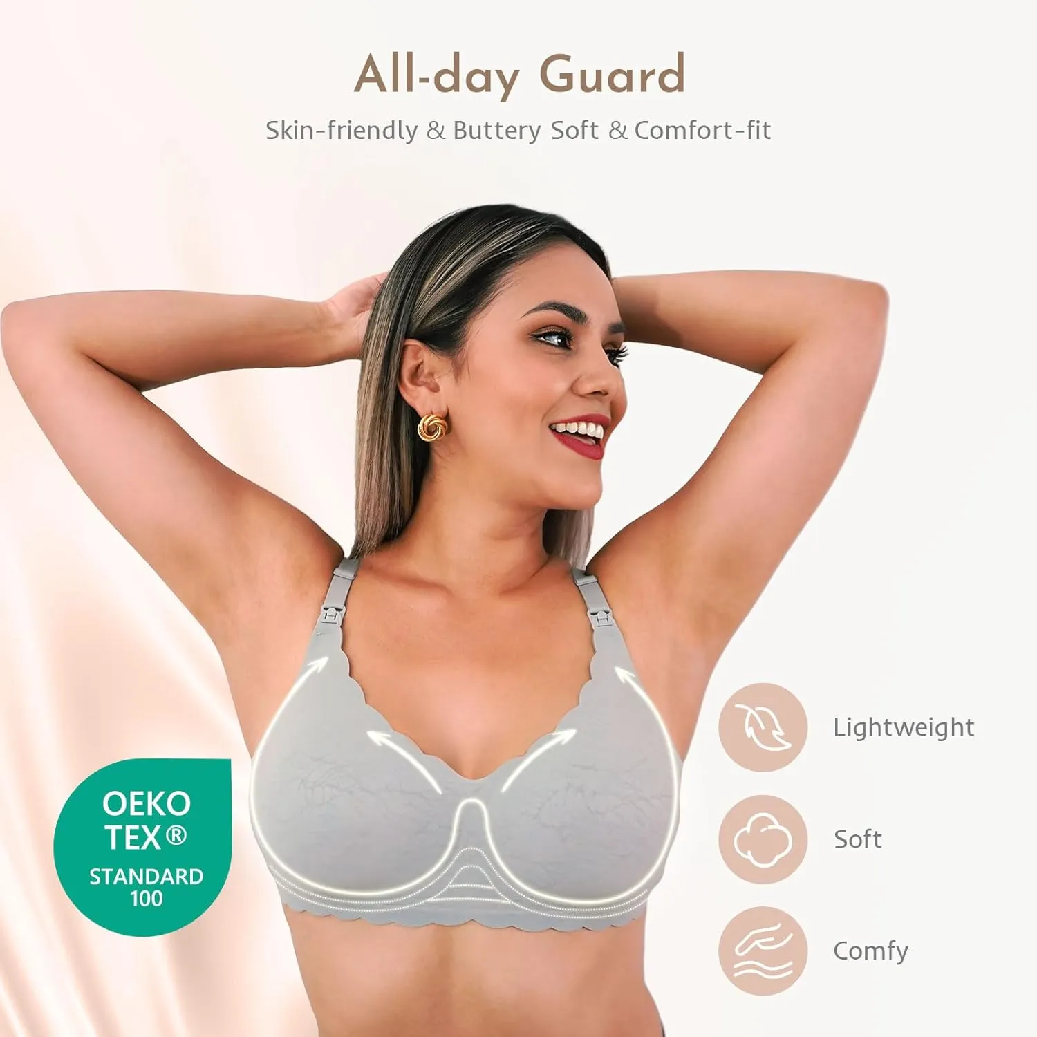 Nursing Bras for Breastfeeding, Seamless Ultra Comfort Maternity Bra, Natural Shape Pregnancy Bras for Women