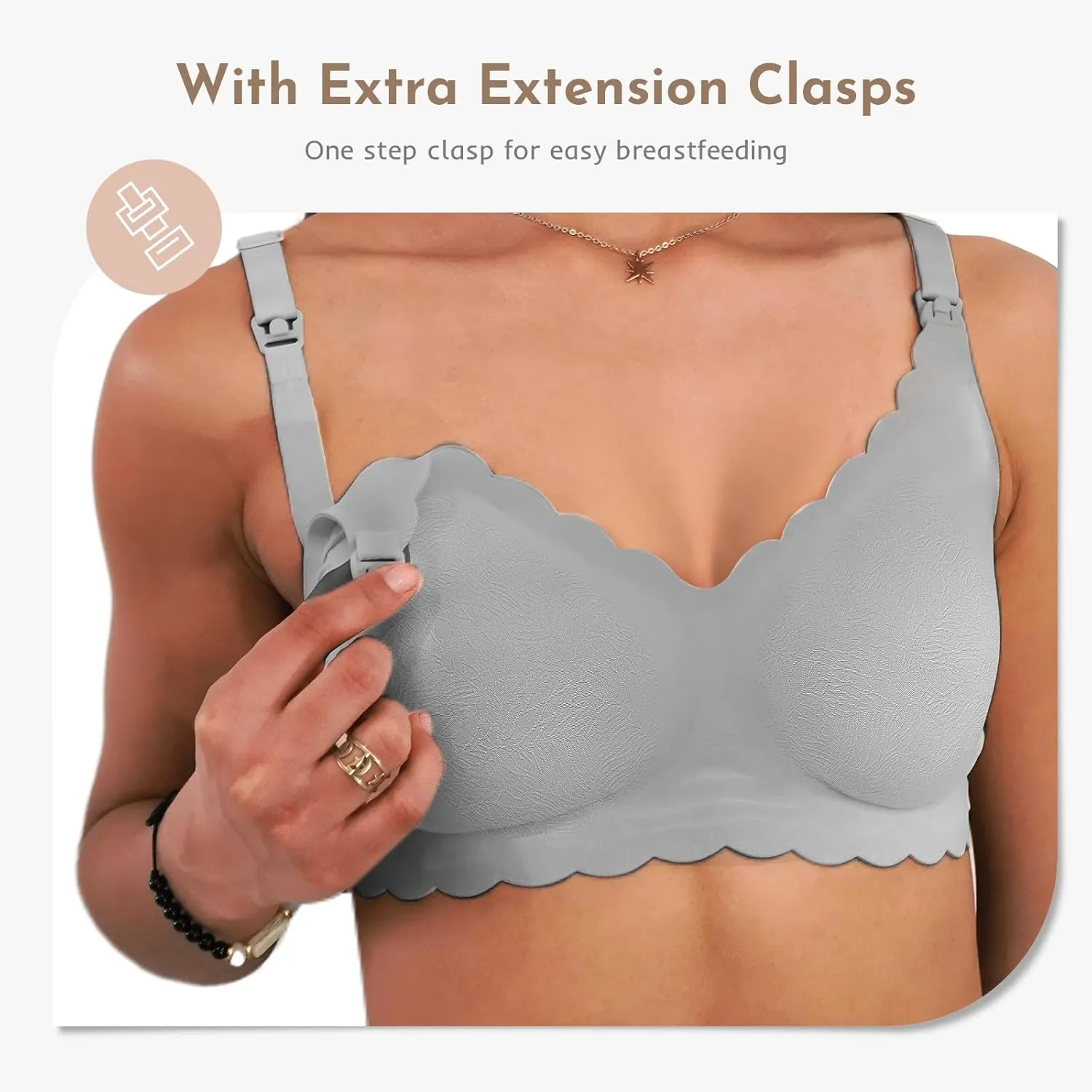 Nursing Bras for Breastfeeding, Seamless Ultra Comfort Maternity Bra, Natural Shape Pregnancy Bras for Women