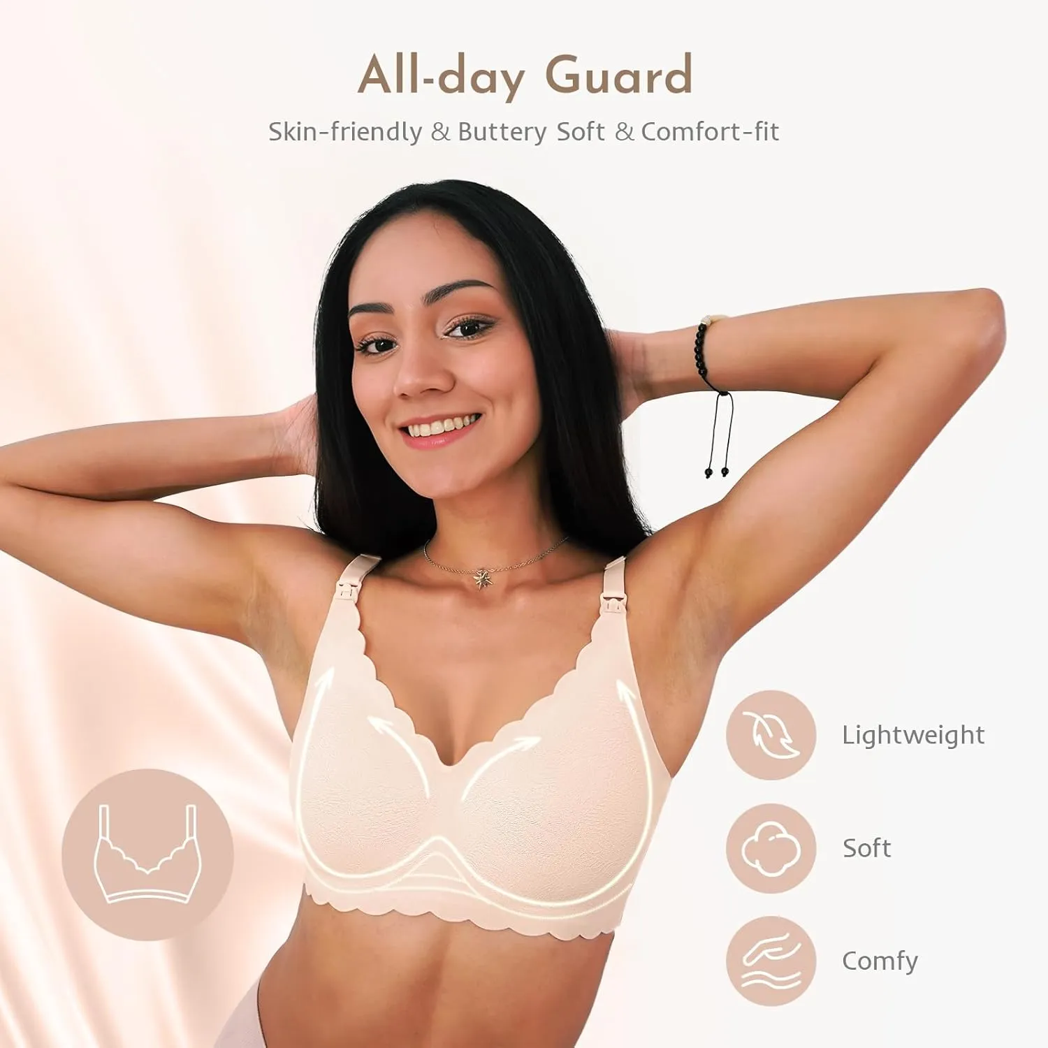 Nursing Bras for Breastfeeding, Seamless Ultra Comfort Maternity Bra, Natural Shape Pregnancy Bras for Women