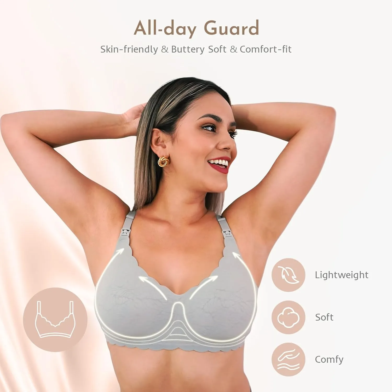 Nursing Bras for Breastfeeding, Seamless Ultra Comfort Maternity Bra, Natural Shape Pregnancy Bras for Women