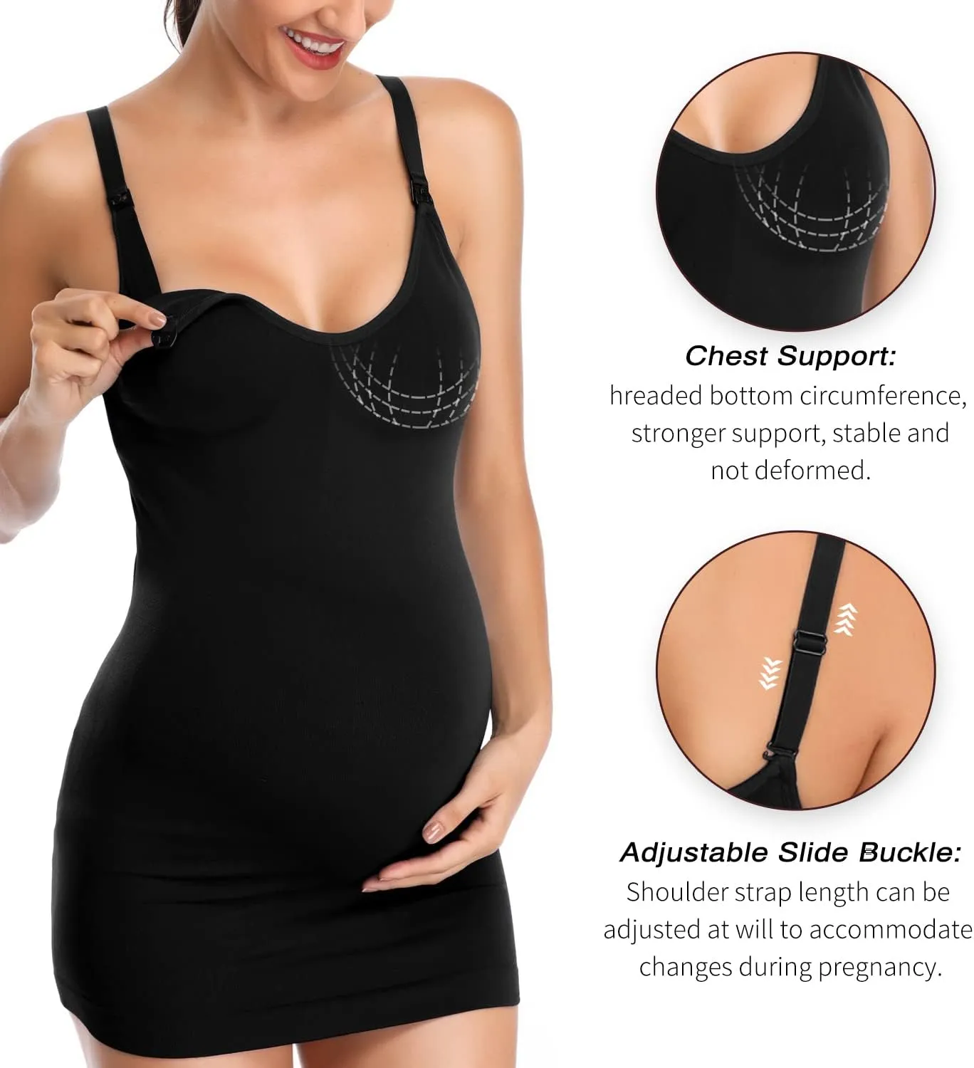 Nursing Tank Tops for Breastfeeding - Pregnancy Must Haves Maternity Camisoles with Built in Bra