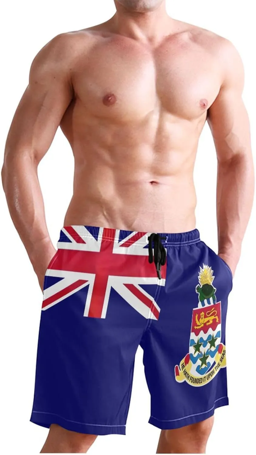 ODAWA China Flag Swimming Suit for Men Quick Dry Men's Board Shorts with Mesh Liner