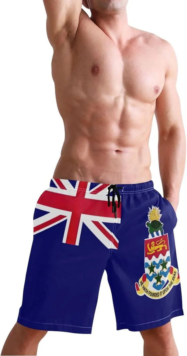 ODAWA China Flag Swimming Suit for Men Quick Dry Men's Board Shorts with Mesh Liner