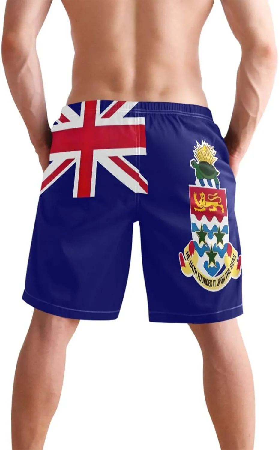 ODAWA China Flag Swimming Suit for Men Quick Dry Men's Board Shorts with Mesh Liner