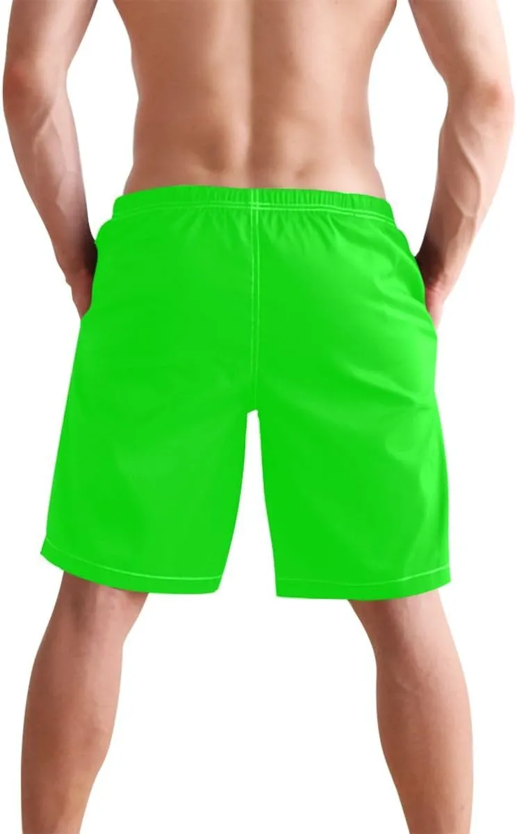ODAWA Lime Swimming Trunks for Men Quick Dry Mens Swim Trunks with Mesh Liner