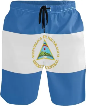 ODAWA Nauru Flag Swim Suits for Men, Mens Boardshorts Mesh Lining Hawaiian Swim Trunks Mens with Pockets