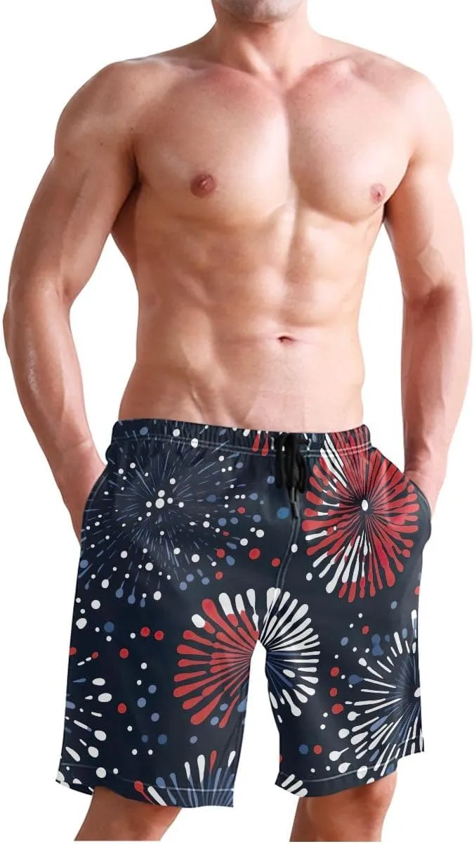 ODAWA Tyrannosaurus Rex Mens Swim Suit Trunks Casual Elastic Waist Drawstring Summer Beach Shorts