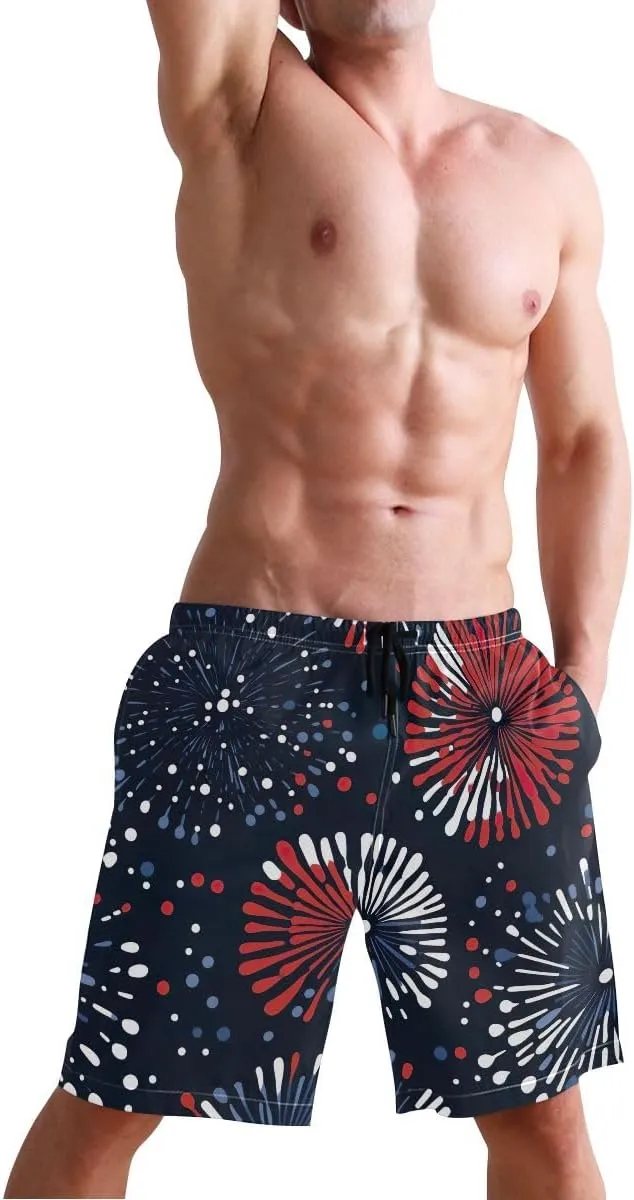 ODAWA Tyrannosaurus Rex Mens Swim Suit Trunks Casual Elastic Waist Drawstring Summer Beach Shorts