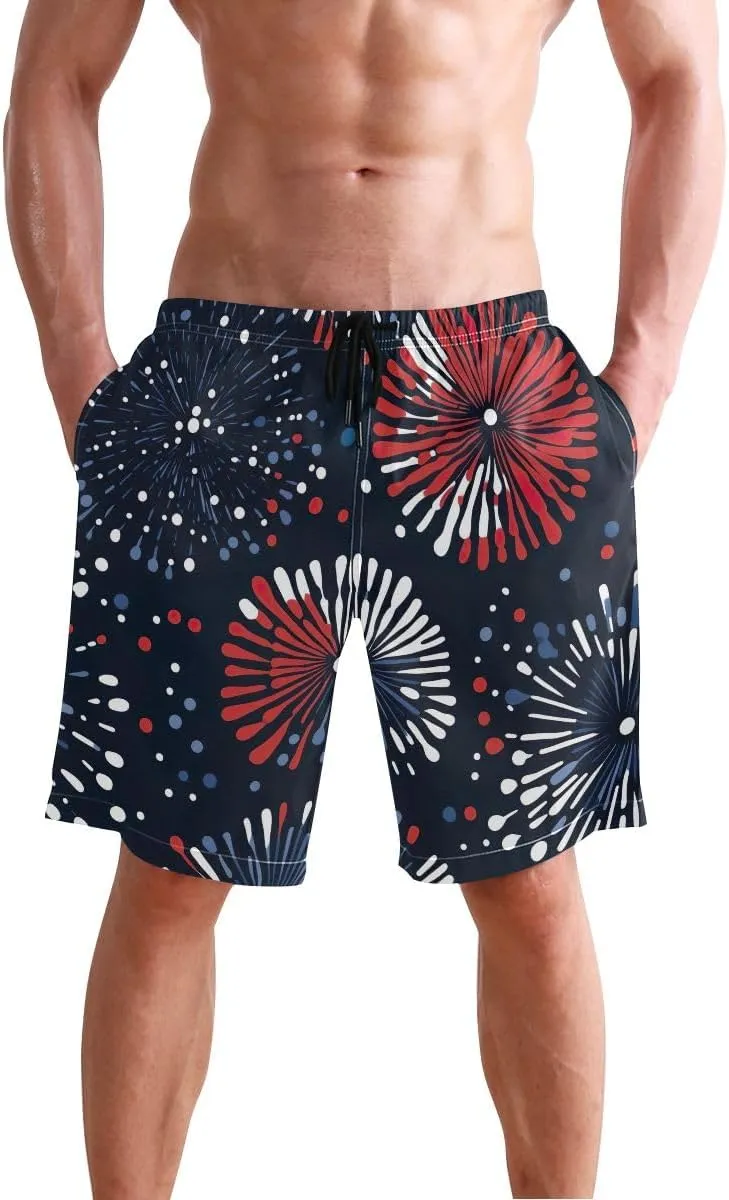 ODAWA Tyrannosaurus Rex Mens Swim Suit Trunks Casual Elastic Waist Drawstring Summer Beach Shorts