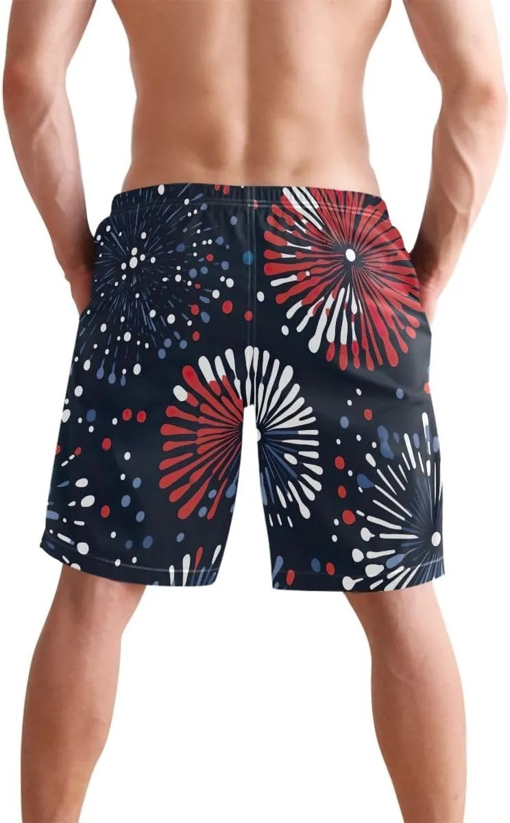ODAWA Tyrannosaurus Rex Mens Swim Suit Trunks Casual Elastic Waist Drawstring Summer Beach Shorts