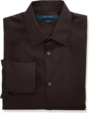 Perry Ellis Men’s Twill Long Sleeve Dress Shirt, Non-Iron, Point Collar, Regular Fit Button Down Shirt