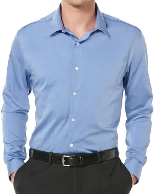 Perry Ellis Men’s Twill Long Sleeve Dress Shirt, Non-Iron, Point Collar, Regular Fit Button Down Shirt