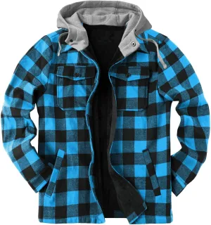 Plaid Hoodies Jackets for Men Loose Long Sleeve Fitted Button Down Lightweight Lined Button Down Padded Jackets Color