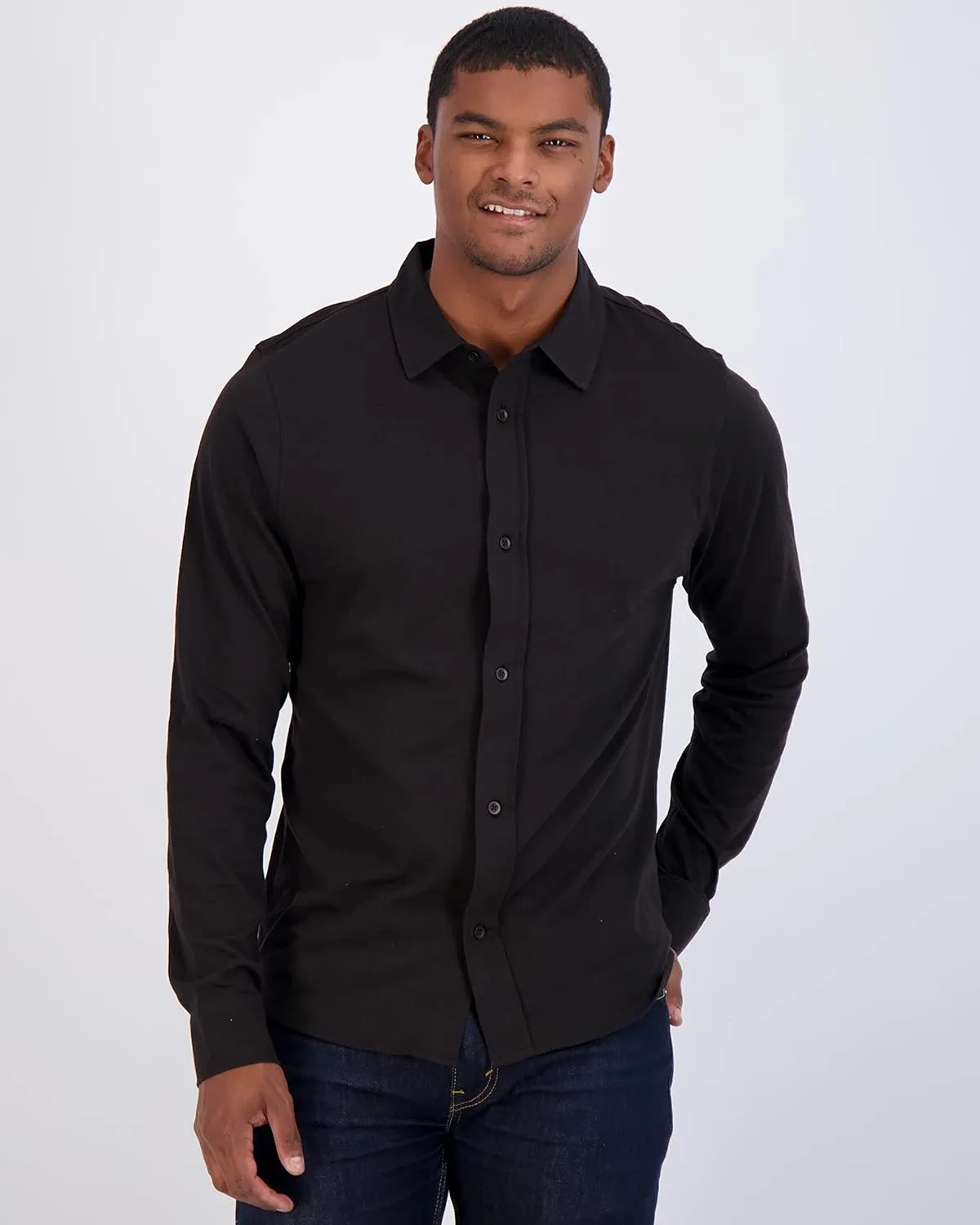 Real Essentials 3-Pack: Men's Classic Style Casual Long Sleeve Button Down Collared Shirt (Available in Big & Tall)