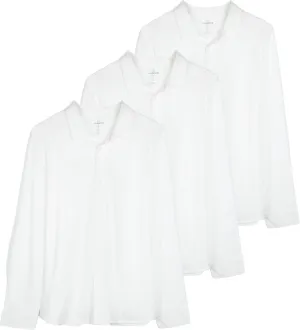 Real Essentials 3-Pack: Men's Classic Style Casual Long Sleeve Button Down Collared Shirt (Available in Big & Tall)