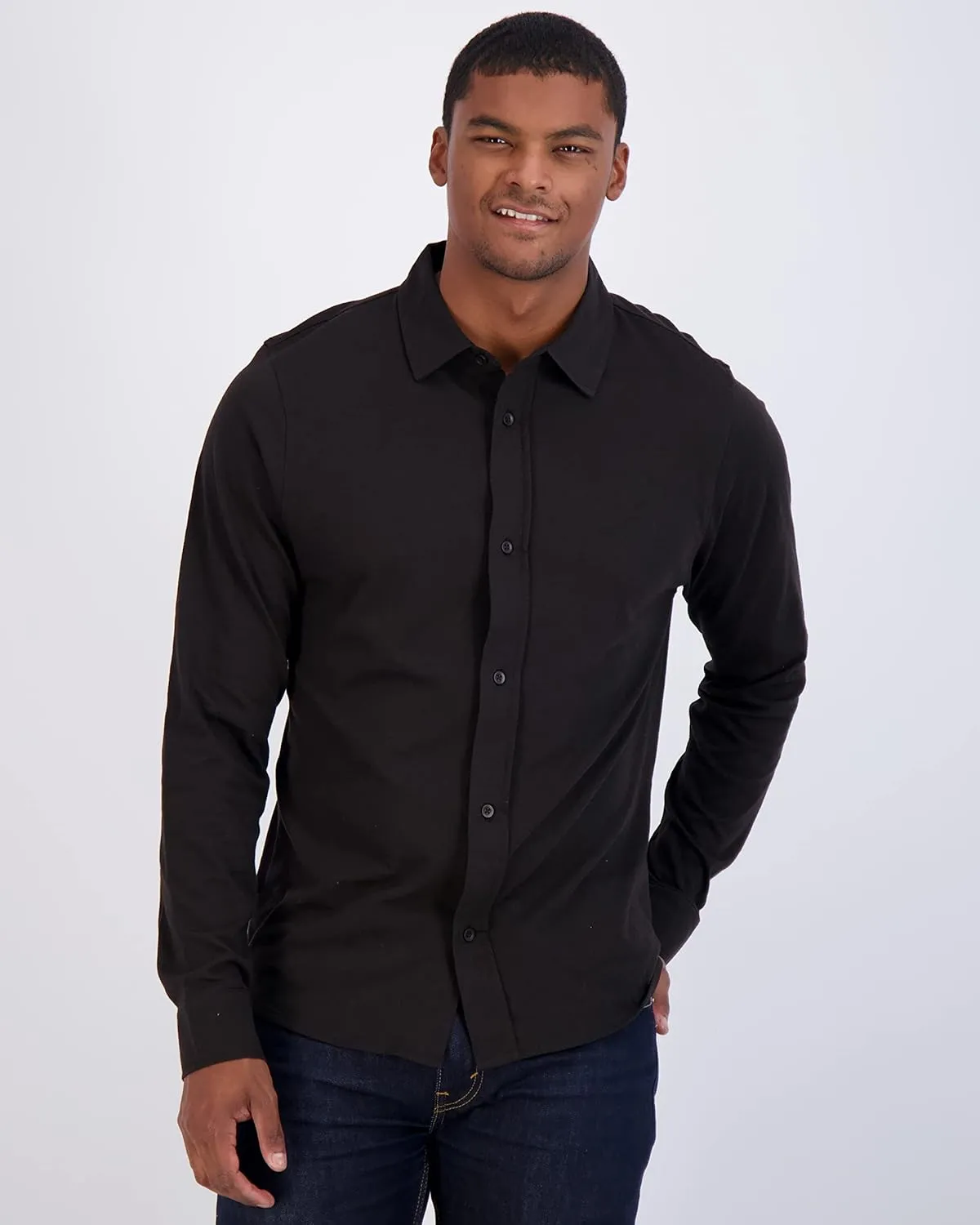 Real Essentials 3-Pack: Men's Classic Style Casual Long Sleeve Button Down Collared Shirt (Available in Big & Tall)