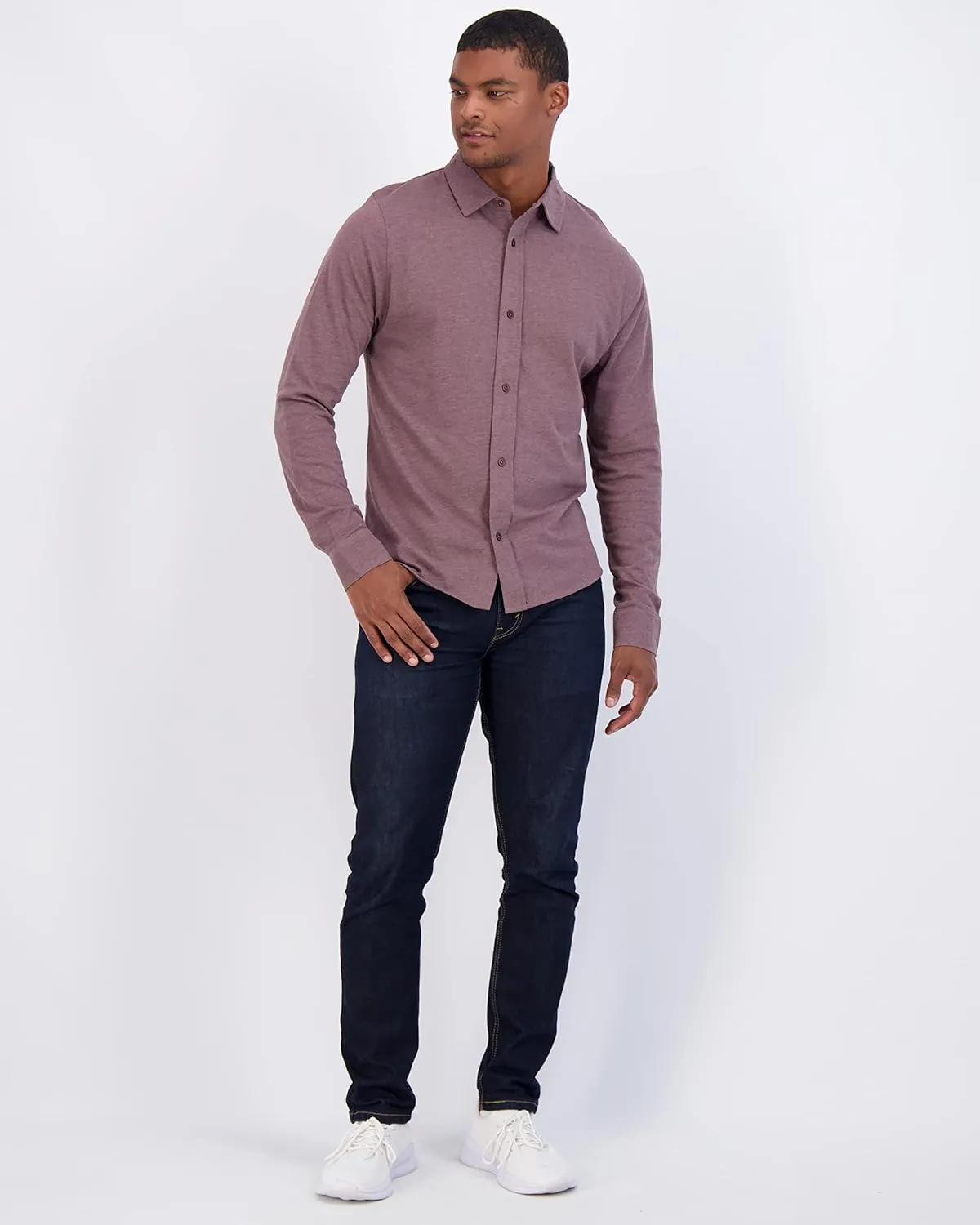 Real Essentials 3-Pack: Men's Classic Style Casual Long Sleeve Button Down Collared Shirt (Available in Big & Tall)