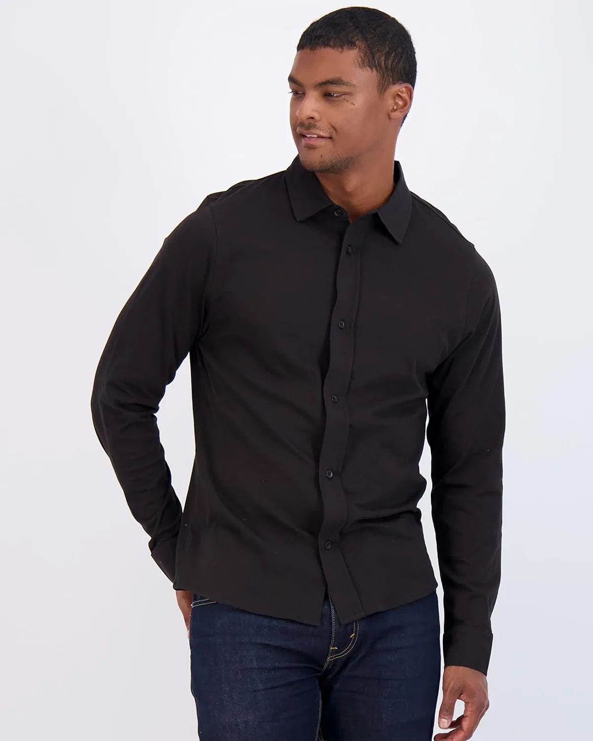 Real Essentials 3-Pack: Men's Classic Style Casual Long Sleeve Button Down Collared Shirt (Available in Big & Tall)