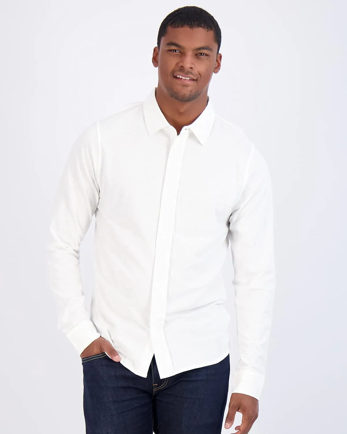 Real Essentials 3-Pack: Men's Classic Style Casual Long Sleeve Button Down Collared Shirt (Available in Big & Tall)