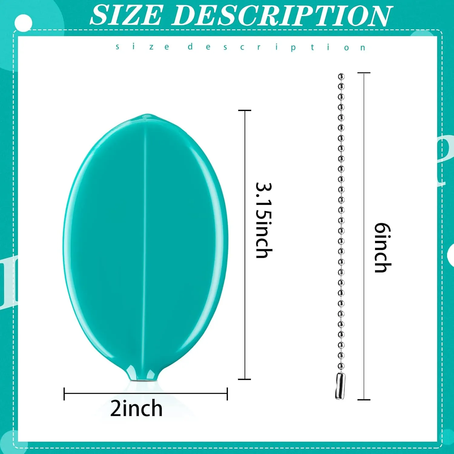 Rubber Coin Purse 6 Pieces Oval Coin Purse Holders Colorful Pocketbook Holder with Chain for Men Women Travel Multi Purpose(Dark Color)