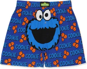 Sesame Street Men's Button Fly Boxer Lounge Shorts