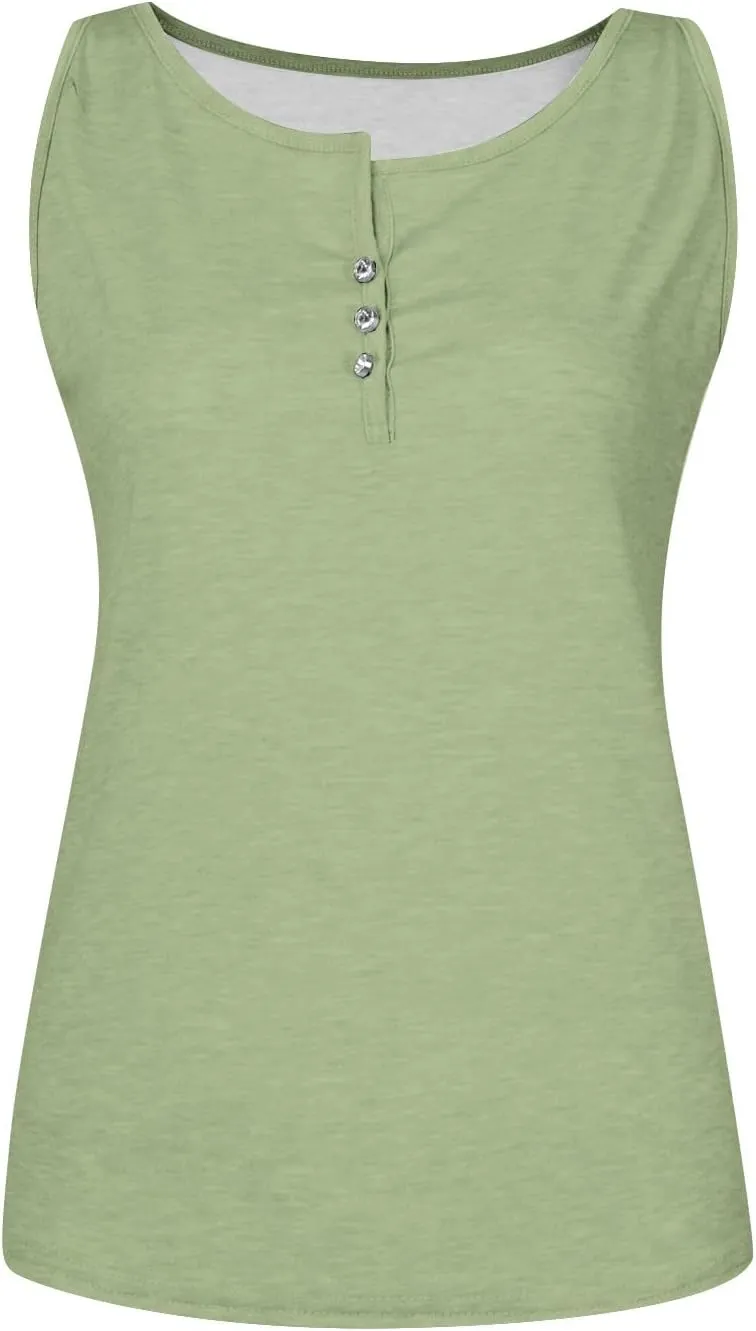 Sleeveless Womens Tank 2024 V-Neck Loose Tshirt Floral Printed Comfy Vest Flowy Daily Ladies Deep Side Cut Dressy