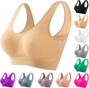 Sports Bras for Women High Support Breathable Full Coverage Push up Bra Soft Comfort Underwear Wireless Mesh Bra