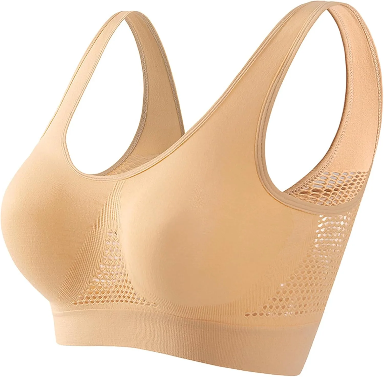 Sports Bras for Women High Support Breathable Full Coverage Push up Bra Soft Comfort Underwear Wireless Mesh Bra