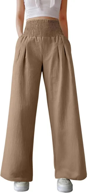 Straight Leg Pants for Women Wide Leg Casual Pants Loose Track Trousers with Pockets Lounge Workout Jogging Sweatpants