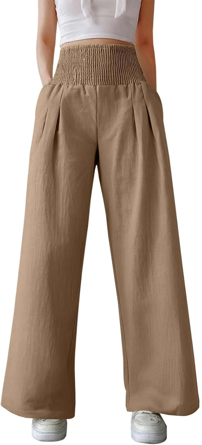 Straight Leg Pants for Women Wide Leg Casual Pants Loose Track Trousers with Pockets Lounge Workout Jogging Sweatpants