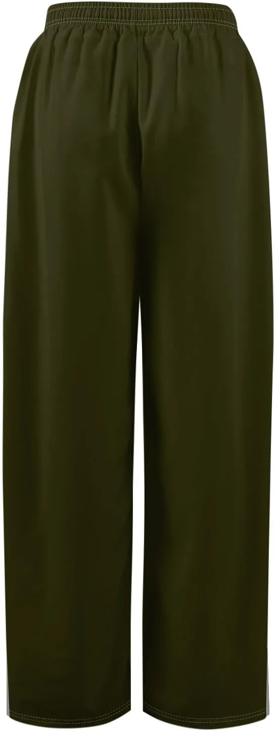 Summer Wide Leg Pants for Women High Waistd Flowy Pants Side Split Drawstring Elastic Waist Solid with Pockets Outfits