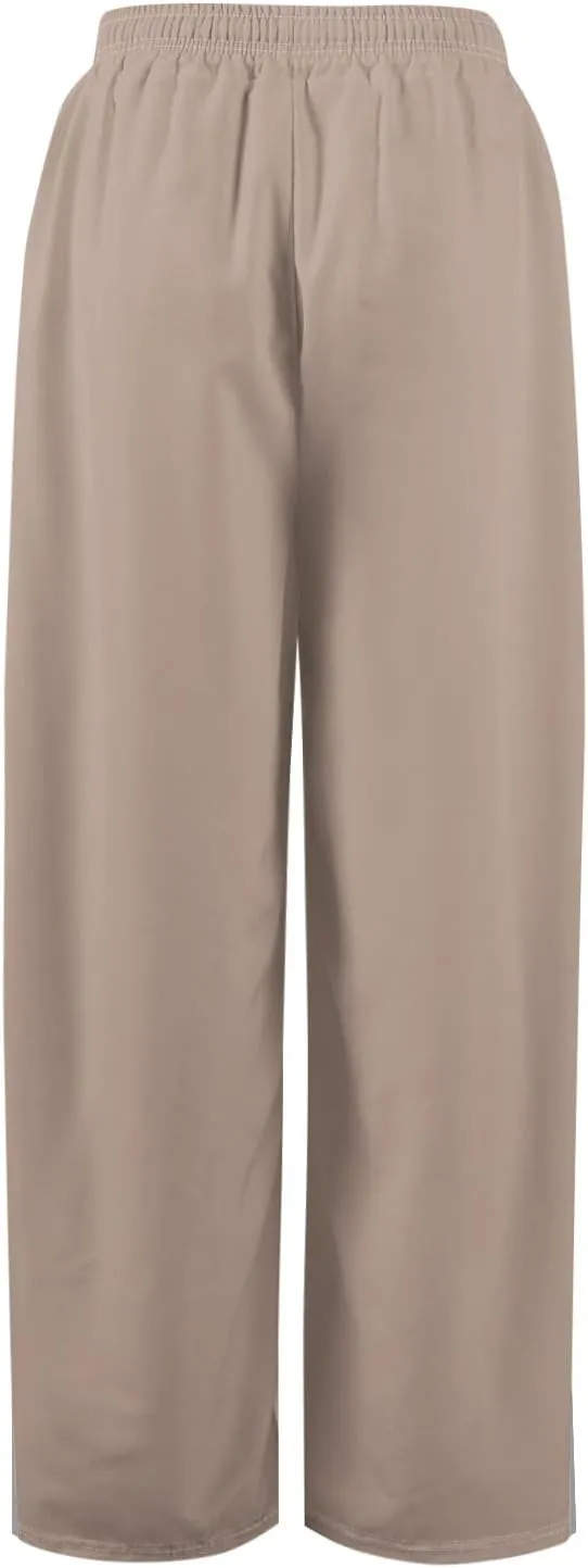 Summer Wide Leg Pants for Women High Waistd Flowy Pants Side Split Drawstring Elastic Waist Solid with Pockets Outfits