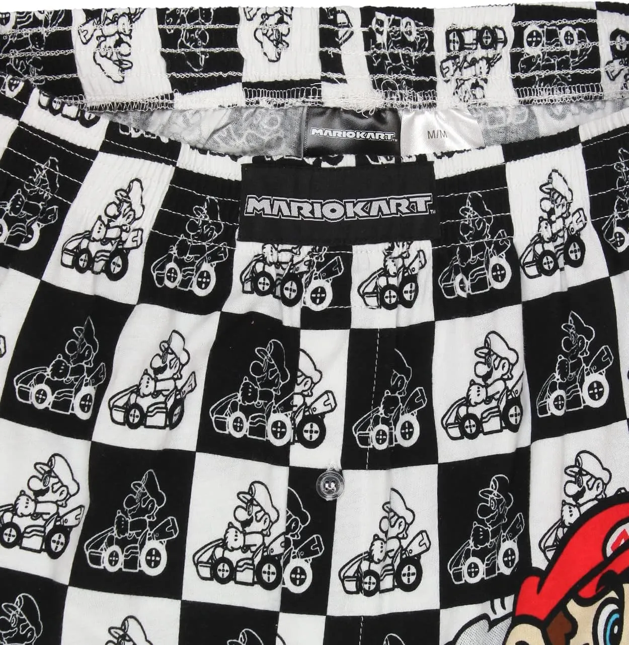 Super Mario Brothers Men's Button Fly Boxer Lounge Shorts