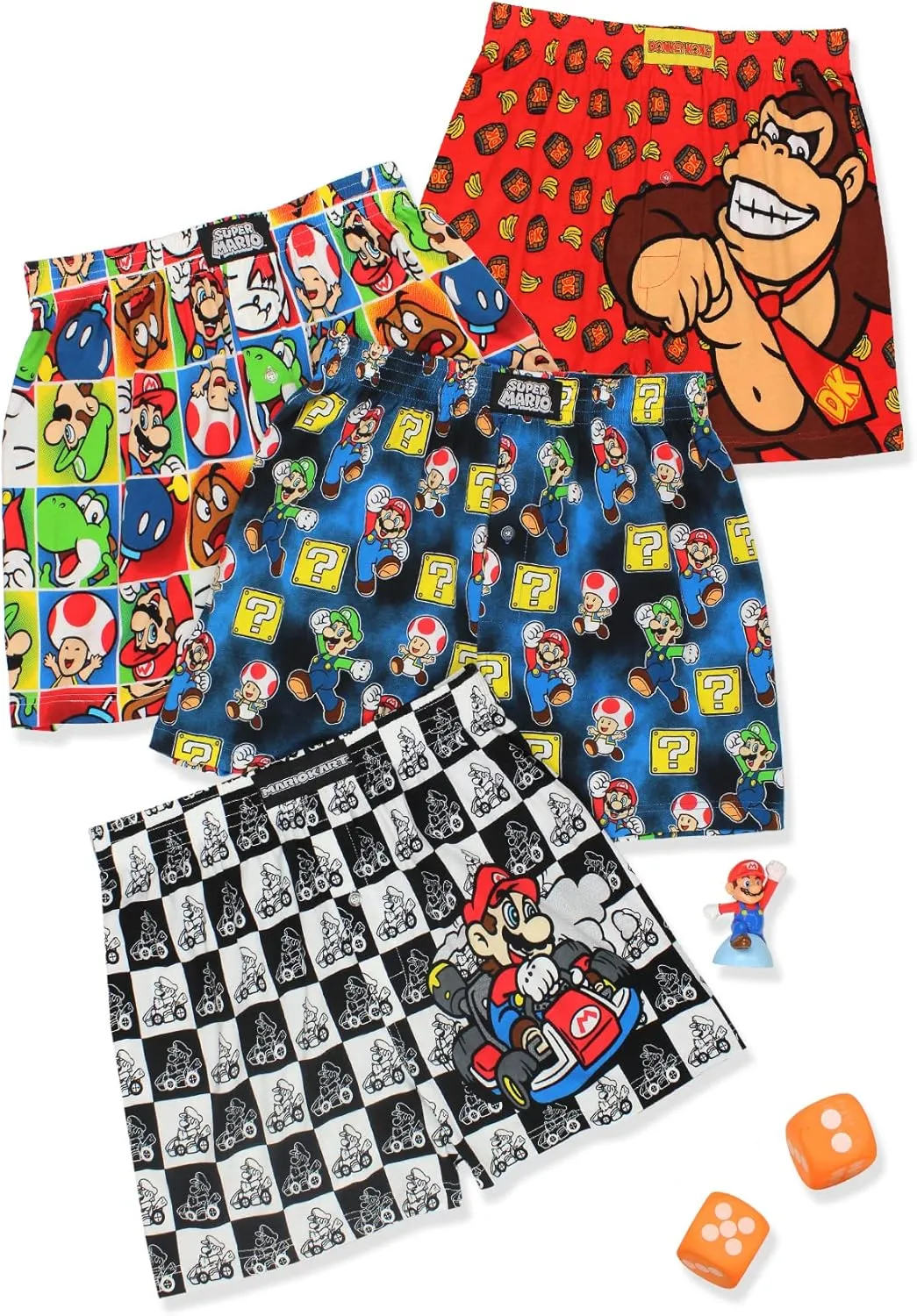 Super Mario Brothers Men's Button Fly Boxer Lounge Shorts