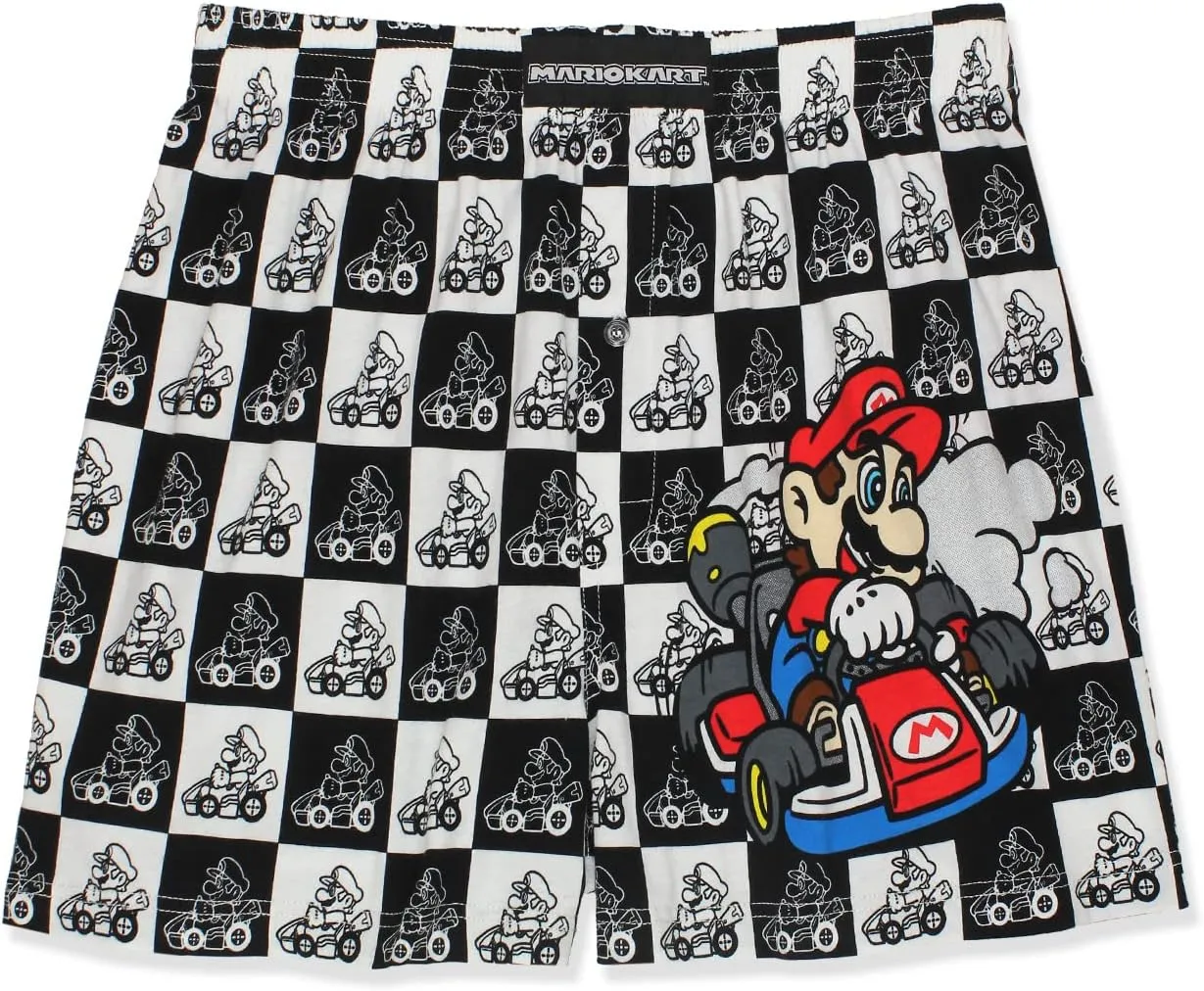 Super Mario Brothers Men's Button Fly Boxer Lounge Shorts