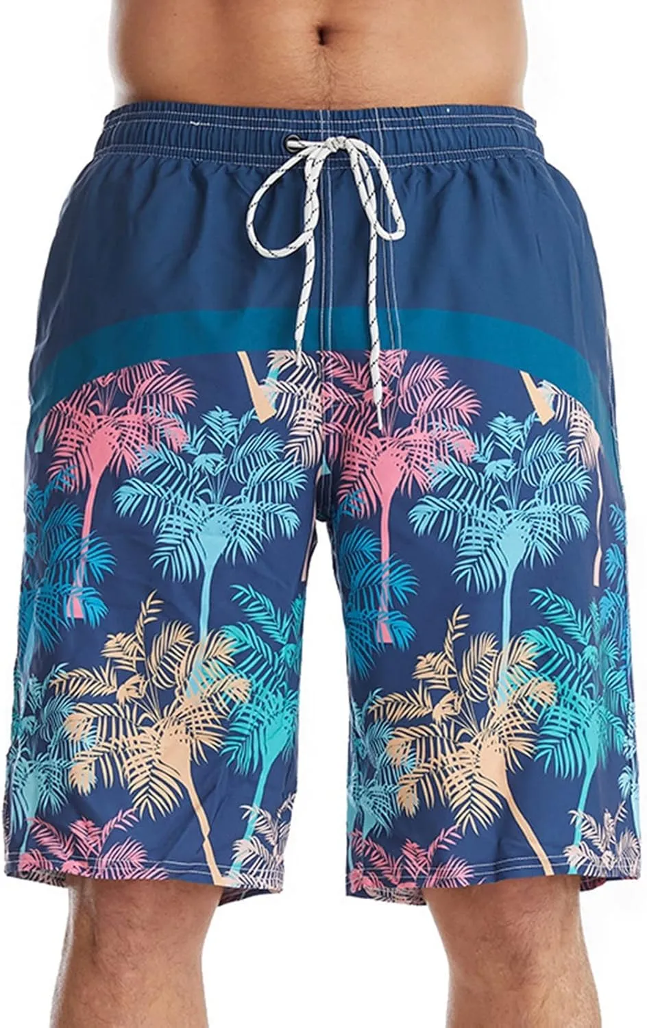 Swimming Shorts for Men Beach Short Casual Loose Fashion Loose Tether Pocket Board Summer Soft with Mesh