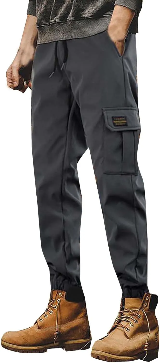 Tactical Jogger Pants for Men Multi Pockets Outdoor Cargo Track Pants Loose Fit Casual Workout Gym Hiking Sweatpants