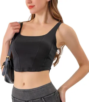 Tank Tops for Women 2025 U-Neck Sleeveless Workout Vest Stretch Denim Sports Lingerie Camisoles Without Pads