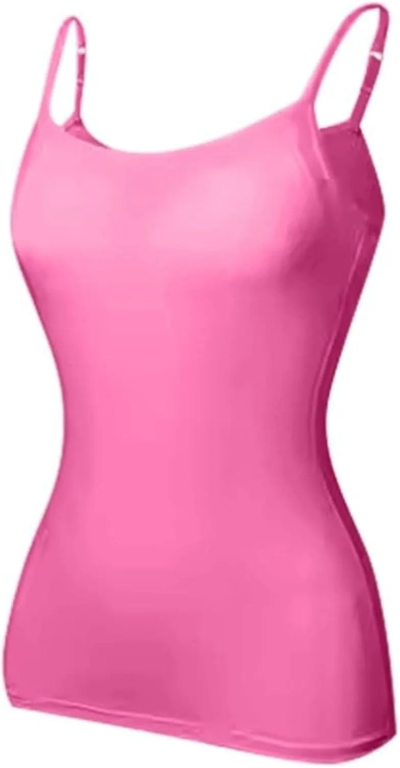 Tank Tops for Women,Shelf Bra Camisoles Adjustable Spaghetti Strap Tank Tops Built in Bra Basic Layer Cami